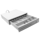 Maxbell Cash Drawer Box Cash Drawer Tray RJ11 Key Lock for Stores Shops White