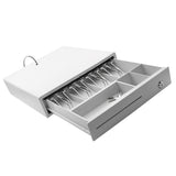 Maxbell Cash Drawer Box Cash Drawer Tray RJ11 Key Lock for Stores Shops White