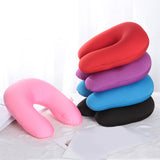 Maxbell U Shaped Travel Neck Pillow Comfortable Foam Pillow for Flights  Pink