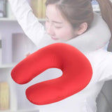 Maxbell U Shaped Travel Neck Pillow Comfortable Foam Pillow for Flights  Red