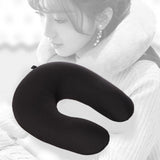 Maxbell U Shaped Travel Neck Pillow Comfortable Foam Pillow for Flights  Black