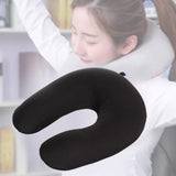 Maxbell U Shaped Travel Neck Pillow Comfortable Foam Pillow for Flights  Black
