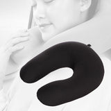 Maxbell U Shaped Travel Neck Pillow Comfortable Foam Pillow for Flights  Black