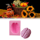 Maxbell Silicone Fondant Molds DIY Resin Chocolate Mold for Baking Brain Pink