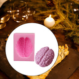 Maxbell Silicone Fondant Molds DIY Resin Chocolate Mold for Baking Brain Pink