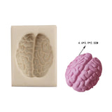 Maxbell Silicone Fondant Molds DIY Resin Chocolate Mold for Baking Brain Light Gray