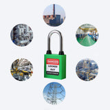 Maxbell Lockout Tagout Locks Safety Padlocksteel Shackle Lightweight Green