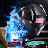 Maxbell Solar Powered Auto Darkening Welding Helmet Mask for ARC Welding Blue