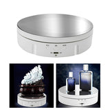 Maxbell Electronic 360 Degree Rotating Turntable Jewelry Holder for Jewelry Cake White