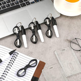 Maxbell Foldable Scissors KeyChain Silver Metal Scissor Nurse Pen Set Black