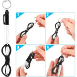 Maxbell Foldable Scissors KeyChain Silver Metal Scissor Nurse Pen Set Black