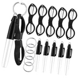 Maxbell Foldable Scissors KeyChain Silver Metal Scissor Nurse Pen Set Black