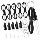 Maxbell Foldable Scissors KeyChain Silver Metal Scissor Nurse Pen Set Black