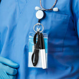 Maxbell Foldable Scissors KeyChain Silver Metal Scissor Nurse Pen Set Black