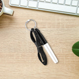 Maxbell Foldable Scissors KeyChain Silver Metal Scissor Nurse Pen Set Black