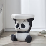 Maxbell Resin Animal Ottoman Footrest Round Seat Non Skid for Bedroom, Entryway, Panda