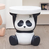 Maxbell Resin Animal Ottoman Footrest Round Seat Non Skid for Bedroom, Entryway, Panda