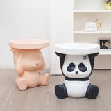 Maxbell Resin Animal Ottoman Footrest Round Seat Non Skid for Bedroom, Entryway, Panda
