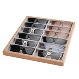 Maxbell Wooden Eyeglasses Display Case Watches and Jewelry Storage for Shop Retail Gray