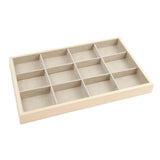 Maxbell Wood Jewelry Tray Necklace Bracelet Storage Display Organiser 12 Grids Tray