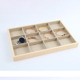 Maxbell Wood Jewelry Tray Necklace Bracelet Storage Display Organiser 12 Grids Tray