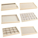 Maxbell Wood Jewelry Tray Necklace Bracelet Storage Display Organiser 12 Grids Tray