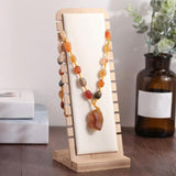 Maxbell Necklace Display Stand Necklace Easel Showcase for Countertop Decor Beige