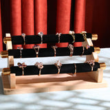 Maxbell Freestanding Rings Display Holder Showcase Holder for Home Tabletop Black