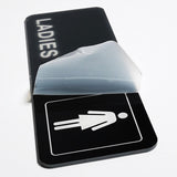 Maxbell 1 Pair Toilet Sign Acrylic Wall Sticker Decor Rectangle for Office Washroom