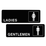 Maxbell 1 Pair Toilet Sign Acrylic Wall Sticker Decor Rectangle for Office Washroom
