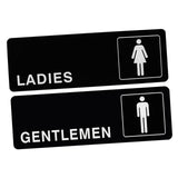 Maxbell 1 Pair Toilet Sign Acrylic Wall Sticker Decor Rectangle for Office Washroom