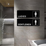 Maxbell 1 Pair Toilet Sign Acrylic Wall Sticker Decor Rectangle for Office Washroom