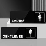 Maxbell 1 Pair Toilet Sign Acrylic Wall Sticker Decor Rectangle for Office Washroom