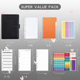 Maxbell A6 Budget Binder Practical Lightweight Comfortable for Passport Home Cards Black