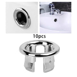 Maxbell 10Pcs Sink Overflow Cap Overflow Cover Vanity Sink Overflow Cap for Kitchen Hollow