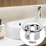 Maxbell 10Pcs Sink Overflow Cap Overflow Cover Vanity Sink Overflow Cap for Kitchen Hollow
