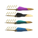 Maxbell Feather ink Pen Engraved Nib Strong and Sturdy for Decoration Birthday Purple