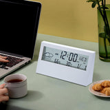 Maxbell Digital Alarm Clock Compact Exquisite LED Practical for Shelf Indoor Desktop White with light