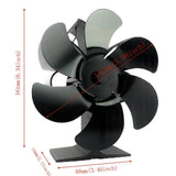 Maxbell 6 Blade Stove Top Fan Heat Powered Fireplace Home Xmas Circulating S