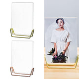 Maxbell Acrylic Photo Picture Frame Metal Base Decor for Table Birthday Photograph Golden