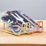 Maxbell Acrylic Photo Picture Frame Metal Base Decor for Table Birthday Photograph Golden