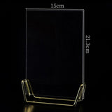 Maxbell Acrylic Photo Picture Frame Metal Base Decor for Table Birthday Photograph Golden