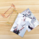 Maxbell Acrylic Photo Picture Frame Metal Base Decor for Table Birthday Photograph Rose Golden