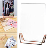 Maxbell Acrylic Photo Picture Frame Metal Base Decor for Table Birthday Photograph Rose Golden