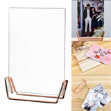 Maxbell Acrylic Photo Picture Frame Metal Base Decor for Table Birthday Photograph Rose Golden