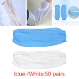 Maxbell 50 Pairs Disposable Oversleeves Arms Sleeves Non Woven Fabric Elastic Straps Blue