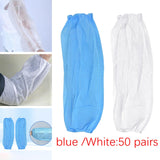 Maxbell 50 Pairs Disposable Oversleeves Arms Sleeves Non Woven Fabric Elastic Straps Blue