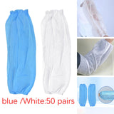 Maxbell 50 Pairs Disposable Oversleeves Arms Sleeves Non Woven Fabric Elastic Straps Blue
