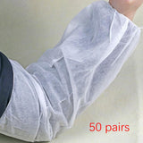Maxbell 50 Pairs Disposable Oversleeves Arms Sleeves Non Woven Fabric Elastic Straps White