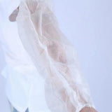 Maxbell 50 Pairs Disposable Oversleeves Arms Sleeves Non Woven Fabric Elastic Straps White